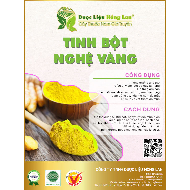 Tinh Bột Nghệ Vàng 100% Nguyên Chất