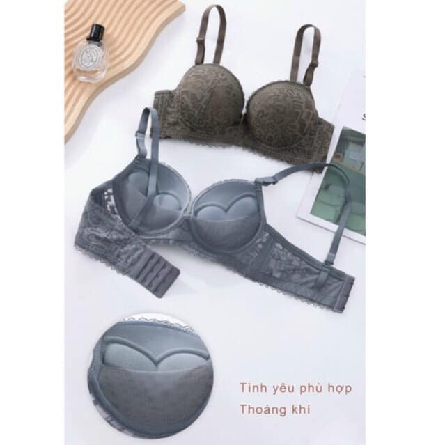 Áo ngực ren siêu dày 5.5cm không gọng siêu nâng ngực mút đệm tim hàng mẫu mới