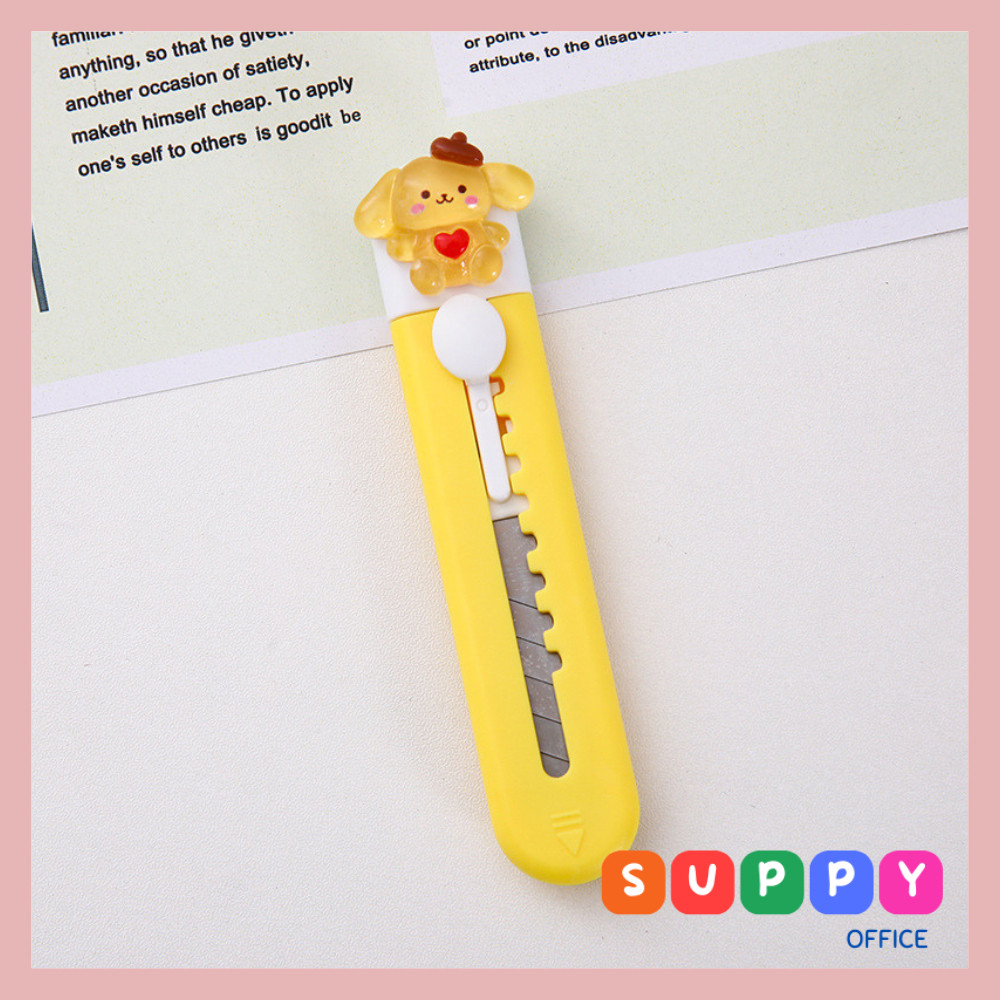 Dao rọc giấy mini Suppy hình dáng cute phô mai que có charm