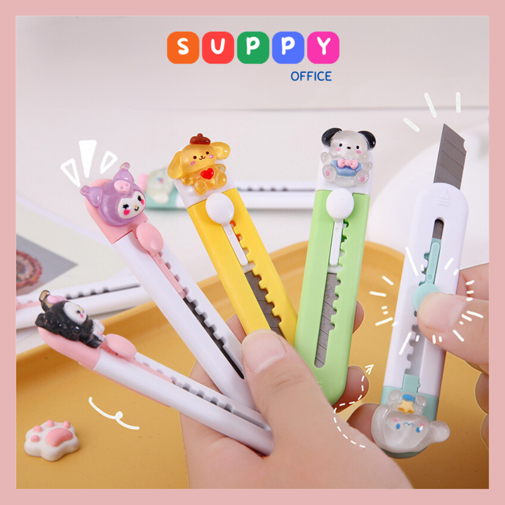 Dao rọc giấy mini Suppy hình dáng cute phô mai que có charm