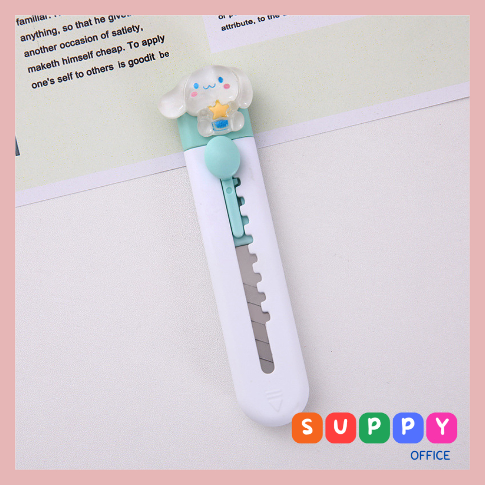 Dao rọc giấy mini Suppy hình dáng cute phô mai que có charm