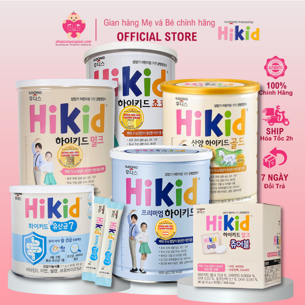 CHÍNH HÃNG, CÓ TEM Sữa Hikid tăng chiều cao cho bé Hàn Quốc 650g