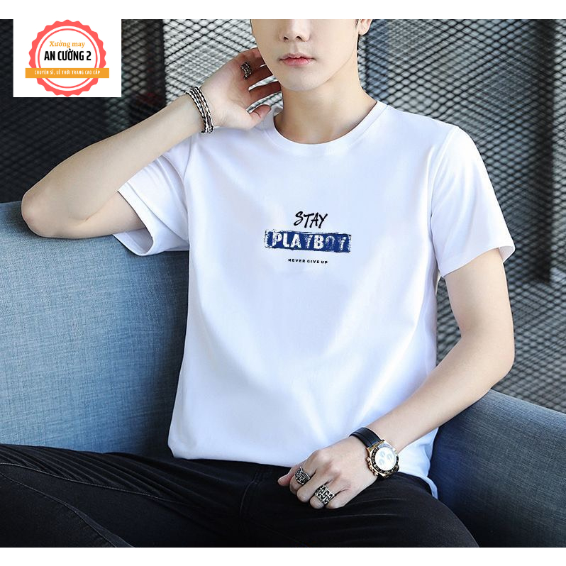 Áo thun nam, áo phông nam tay ngắn cổ tròn chất cotton, dày dặn thoáng mát  ATC08 - Xưởng may An Cường 2