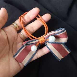 Dây cột tóc nơ phối 2 hạt siêu xinh (được chọn màu)