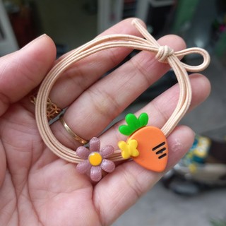Dây cột tóc trái cây kèm hoa 02 (được chọn màu)