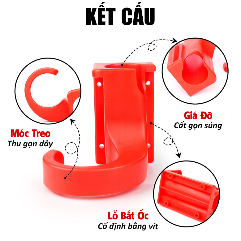 Giá treo xúng rửa xe cao áp RX11 So Easy  giá đỡ dây cao áp gắn tường tiện lợi, móc treo xúng đa năng bảo quản