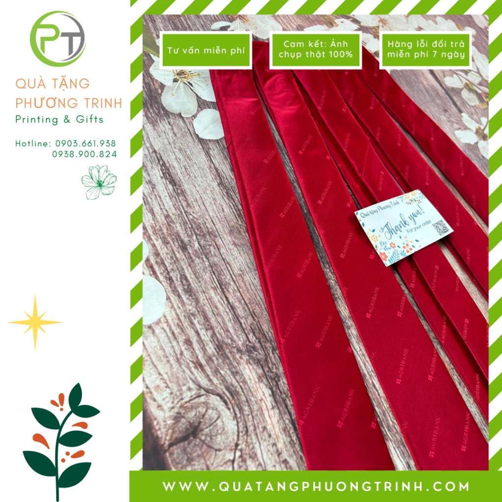 Caravat / Cà vạt nam Agribank màu đỏ đô