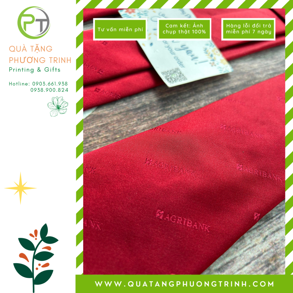 Caravat / Cà vạt nam Agribank màu đỏ đô