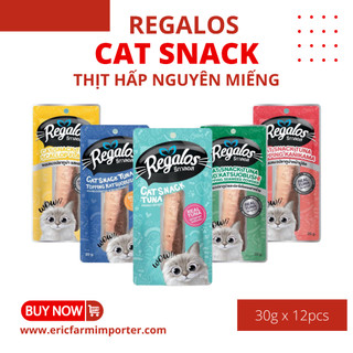 [12 GÓI] Snack mèo Regalos 20g Cá Ngừ tươi , thịt cá miếng  FREE SHIP  bổ dưỡng ăn liền không cần sơ chế