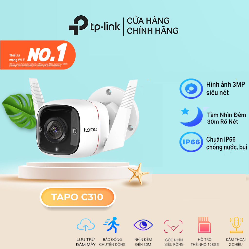 Camera Ngoài Trời TPLink Tapo C320WS / C310 QHD / FullHD Quản Lí App Đàm Thoại 2 Chiều Phát Hiện Chuyển Động