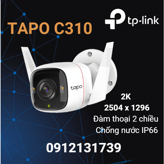 Camera Ngoài Trời TPLink Tapo C320WS / C310 QHD / FullHD Quản Lí App Đàm Thoại 2 Chiều Phát Hiện Chuyển Động