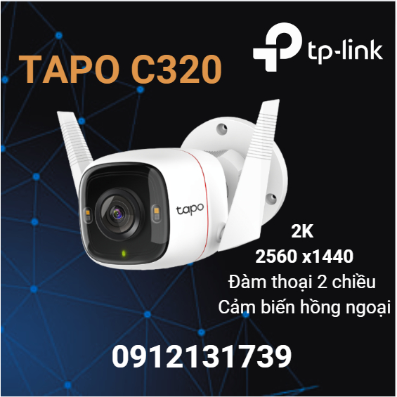 Camera Ngoài Trời TPLink Tapo C320WS / C310 QHD / FullHD Quản Lí App Đàm Thoại 2 Chiều Phát Hiện Chuyển Động