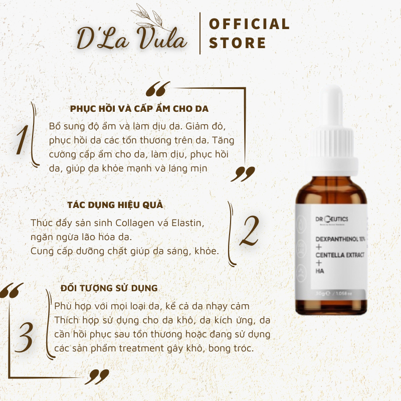 Serum DrCeutics B5 Dexpanthenol 10% + Centella Extract + HA 10 - 30 - 100