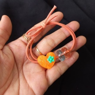 Dây cột tóc nữ trái tim đính hoa 03(được chọn màu)