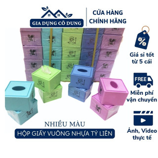 Hộp Đựng Giấy Ăn Vuông Nhỏ Để Bàn Chất Liệu Nhựa Pp Gọn Nhẹ An Toàn Tiện Lợi (Màu Ngẫu Nhiên)