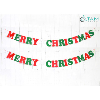 Dây chữ merry christmas vải nỉ đỏ - xanh lá 2m dct-m.ch-01