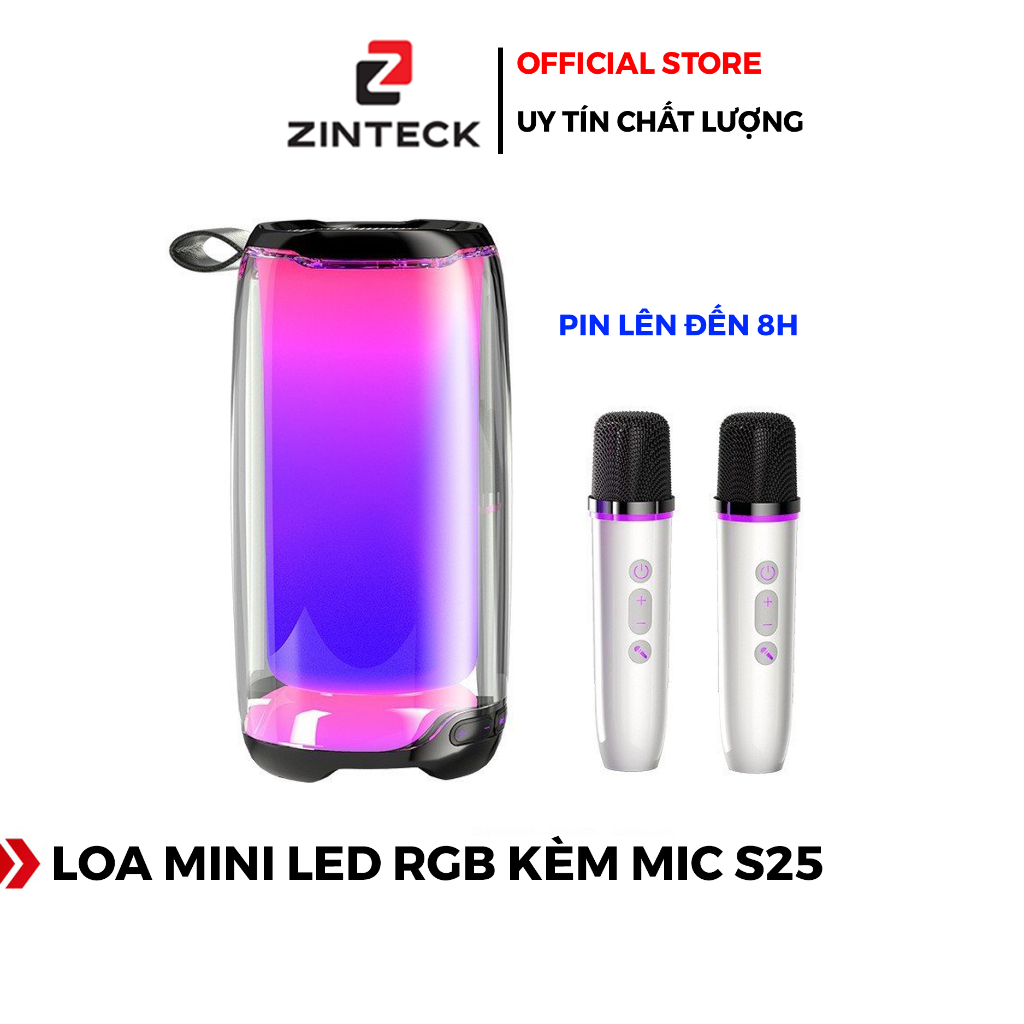 Loa bluetooth Mini Karaoke Kèm Mic s25 - Bass Cực Căng - Pin 8h - Chính Hãng HD Design