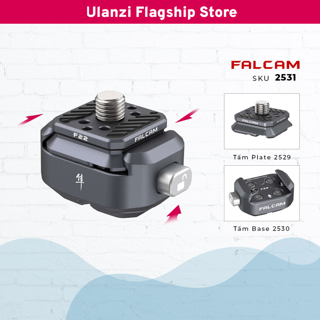 Ulanzi FALCAM F22 Quick Release Kit 2531 - Bộ tấm tháo lắp nhanh và đế 1/4 tiện lợi