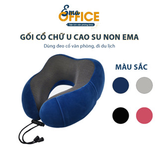  Gối kê cổ chữ U cao su non chống mỏi cổ EMA - Dùng đeo cổ văn phòng ô tô đi du lịch 