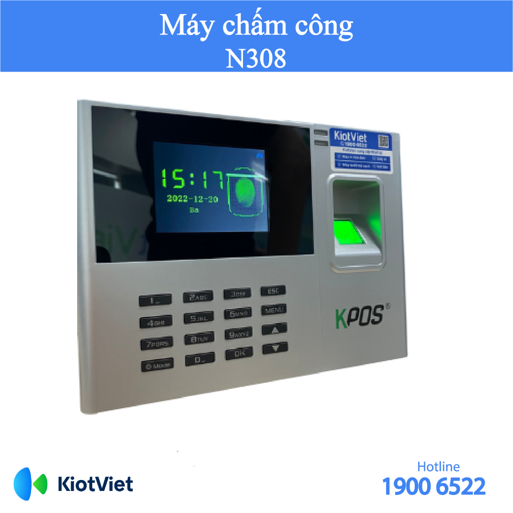 Máy chấm công vân tay đồng bộ lên phần mềm chấm công tính lượng, bảo hành 12 tháng