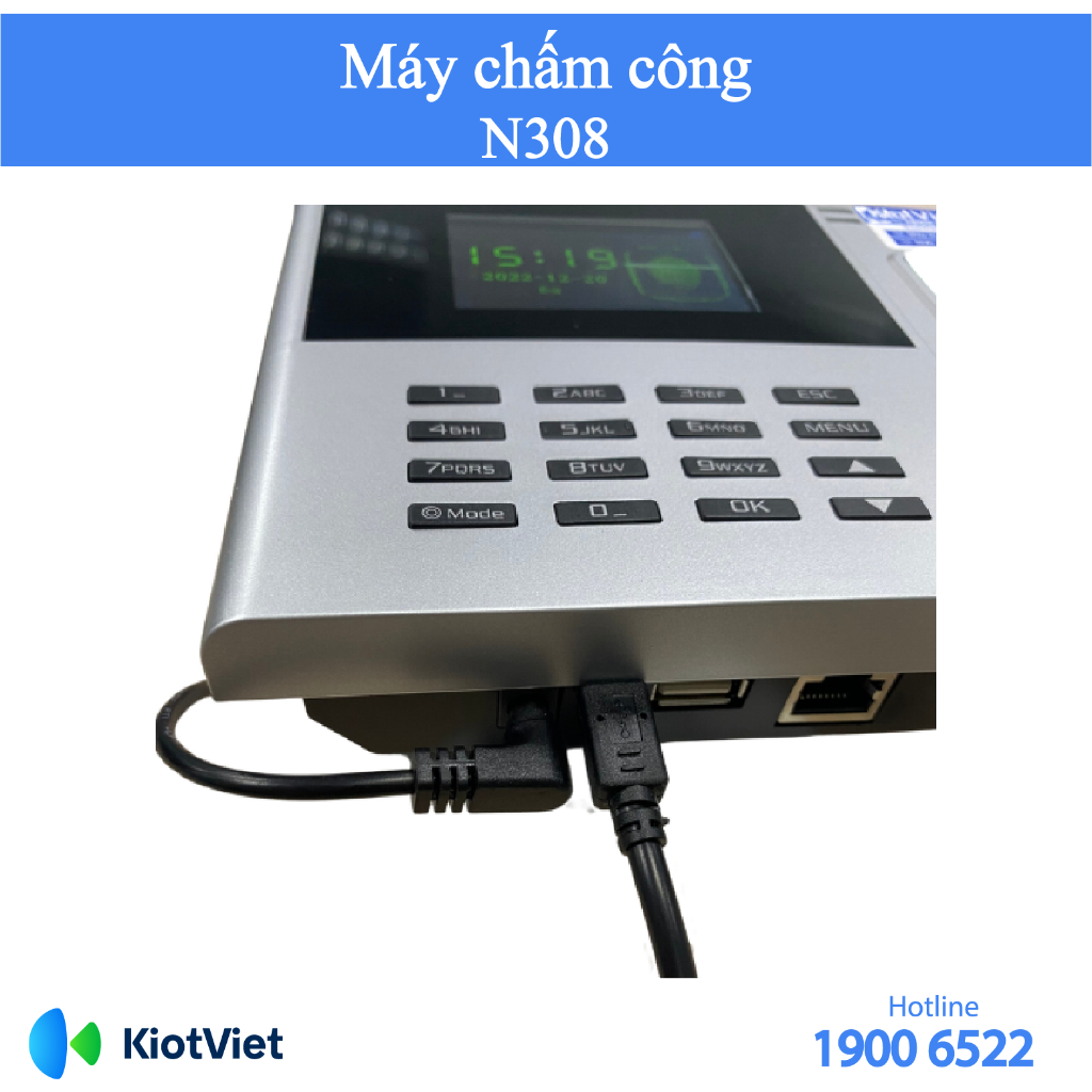 Máy chấm công vân tay đồng bộ lên phần mềm chấm công tính lượng, bảo hành 12 tháng