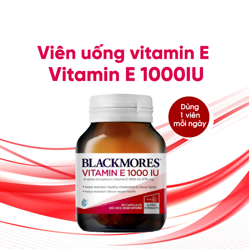 Viên uống bổ sung Vitamin E 1000 IU Blackmores 30v giúp đẹp da tăng tuần hoàn máu