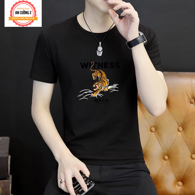 Áo thun nam, áo phông nam tay ngắn cổ tròn chất cotton, dày dặn thoáng mát  AT15 - Xưởng may An Cường 2