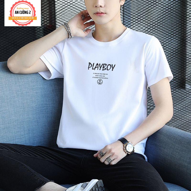 Áo thun nam, áo phông nam tay ngắn cổ tròn chất cotton, dày dặn thoáng mát  AT15 - Xưởng may An Cường 2