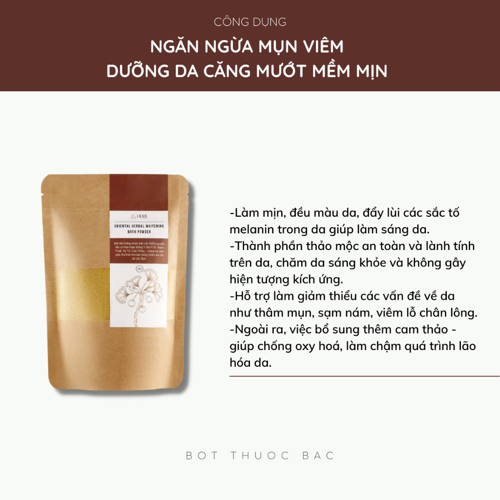Combo Bột Thuốc Bắc Tắm Trắng Da By'HERB 250G