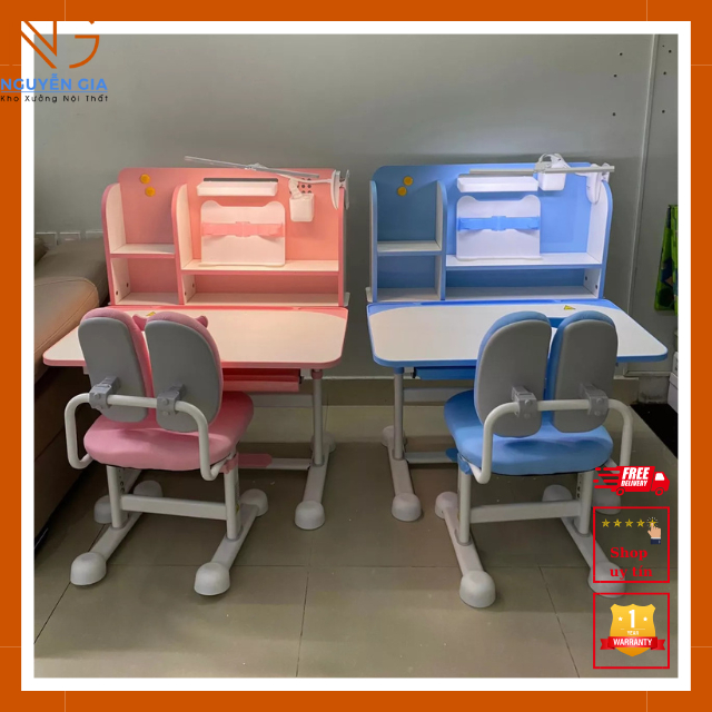 [Tặng đèn led+ giá đỡ sách] Bàn học sinh lớp 1- lớp 12 thông minh, điều chỉnh độ cao kèm ghế chống g