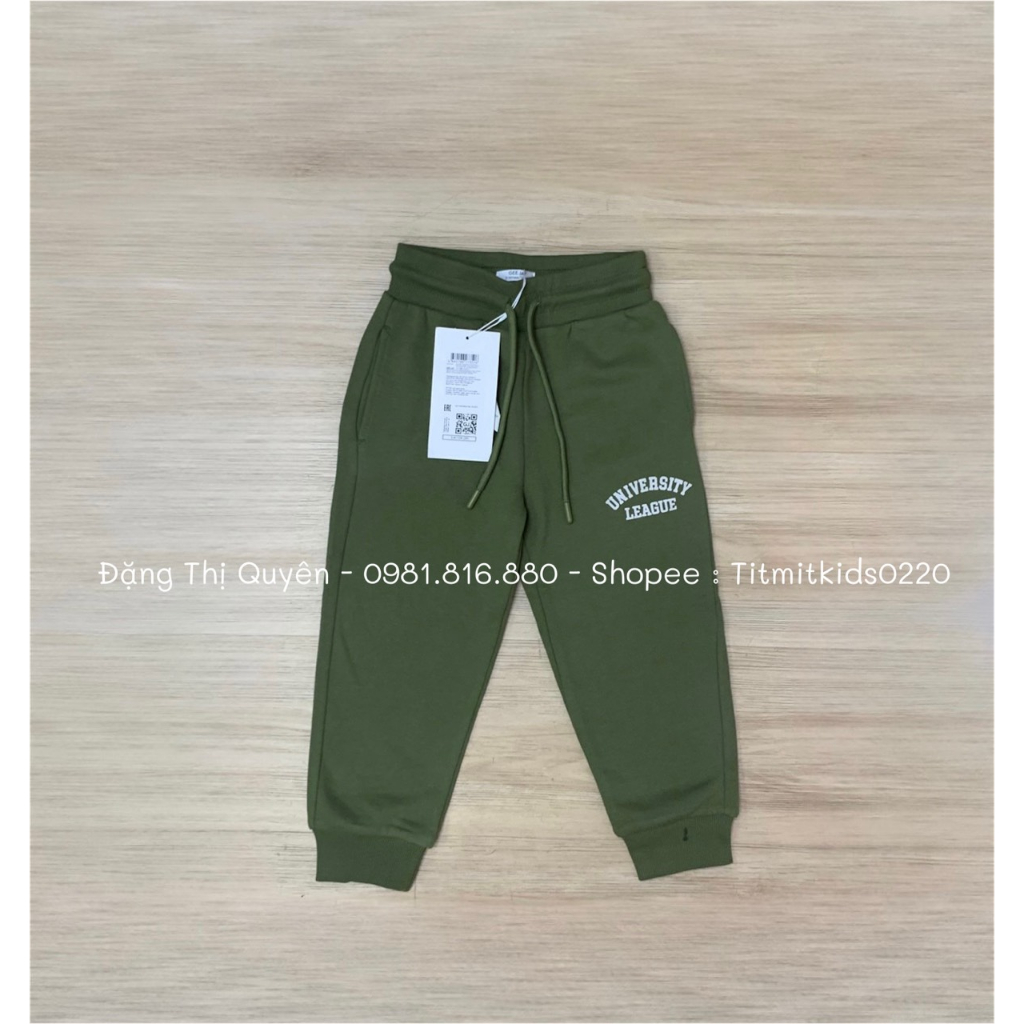 Quần nỉ jogger GJ bé trai dư xịn 3y-10y