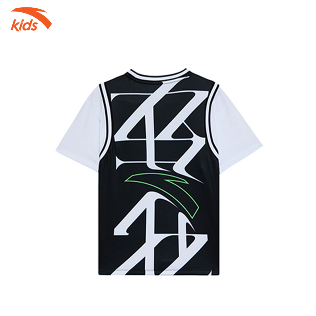 Áo phông thể thao bé trai Anta Kids vải polyester co giãn 4 chiều, thoáng khí W352321142