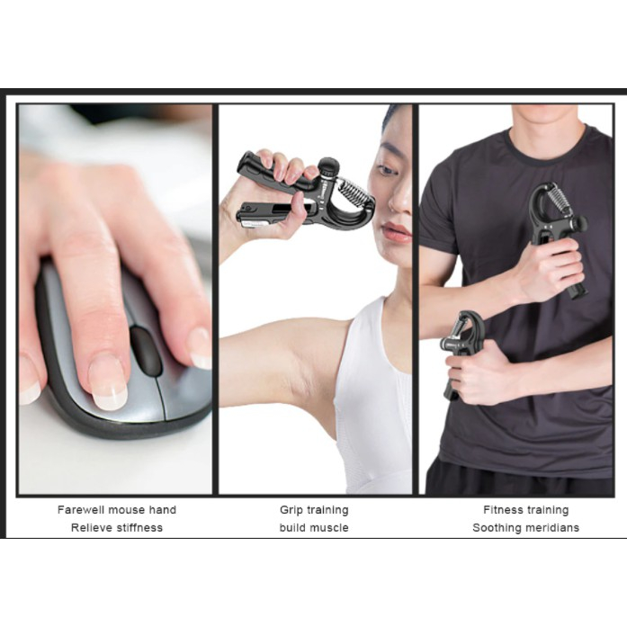 Kìm Bóp Tay, Dụng Cụ Tập Gym Tại Nhà Điều Chỉnh Lực 5-60kg, Đếm Số Chính Xác, Chất Liệu Silicon Chống Trượt, Nhỏ Gọn Tiệ