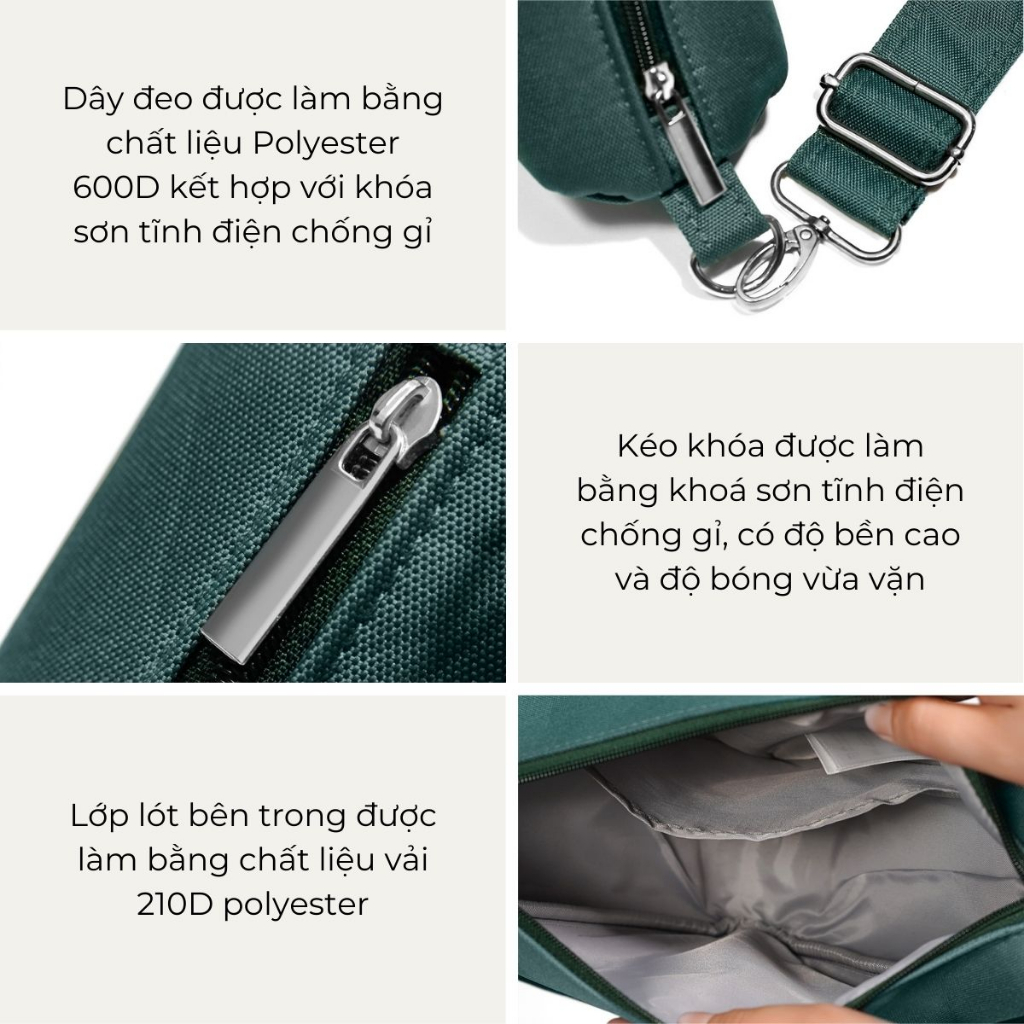 Túi đeo chéo nam nữ KAPII Pyramid Bag - Peacok Blue