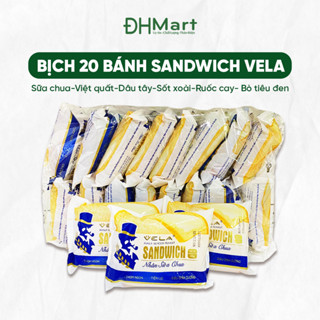 Bịch 20 bánh Sandwich Vela 45g đủ vị Sữa chua, Việt quất, Dâu tây, Sốt xoài, Chà bông gà, Sầu riêng