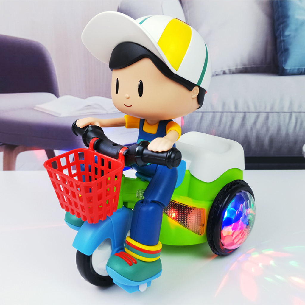 Đồ chơi em bé đi xe đạp xoay 360 độ có đèn và nhạc vui nhộn cho bé