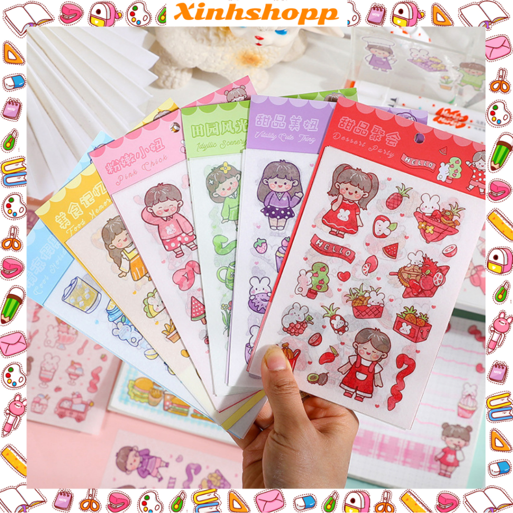 Set 4 Tấm Sticker Trang Trí Honghui