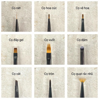Sét cọ 10 cây vẽ móng chuyên dụng Lawei lông mượt cho thợ nail spa - Kitty Nail Supply