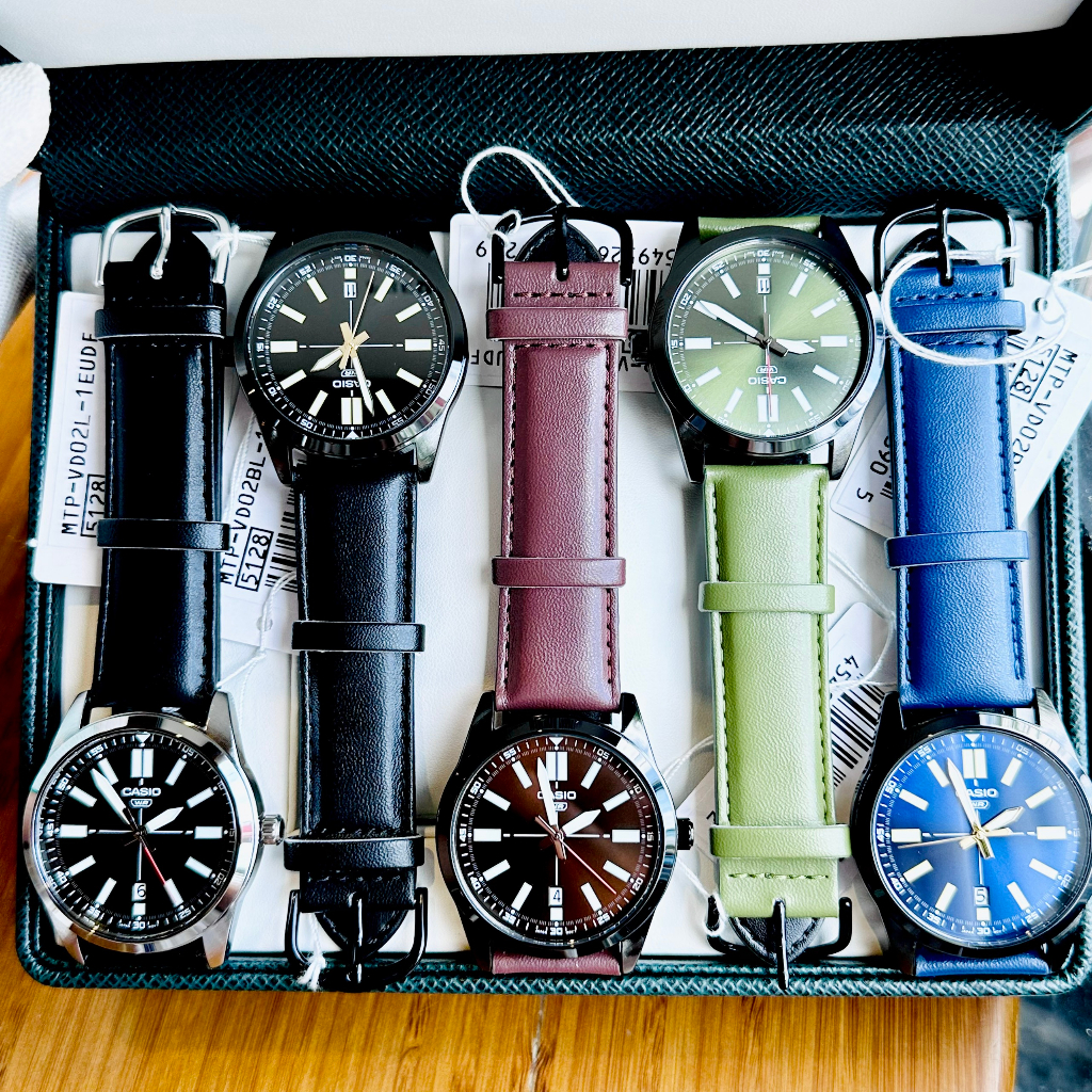 Đồng hồ nam dây da Casio MTP VD02BL