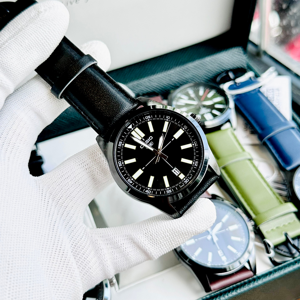 Đồng hồ nam dây da Casio MTP VD02BL