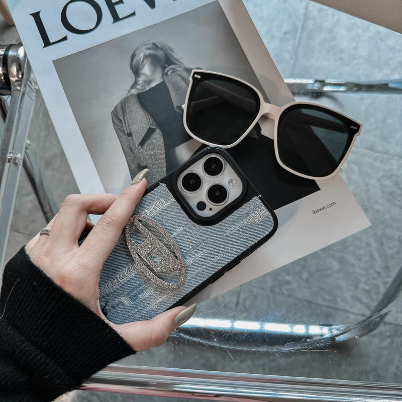 Ốp Lưng DIE SEL đính đá chất bò xước chống bẩn cạnh vuông cho i phone 7 đến 14promax