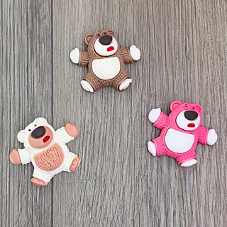 Phụ kiện gắn dép, sticker gắn dép, charm gắn dép hình gấu dang tay có nút gắn dép sục