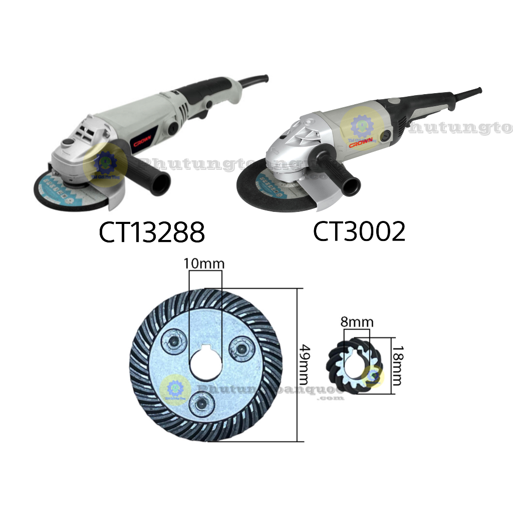 Bộ Bánh Răng Máy Mài Crown Dùng Cho Mã Máy CT13288 - CT3002 - CT3055 - CT3117 Đối Chiếu Thông Số Khi Đặt Hàng