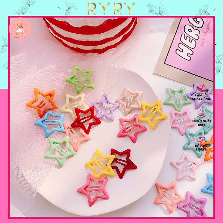 Kẹp Tóc Mái Hình Ngôi Sao Màu Sắc Ngọt Ngào Cho Nữ