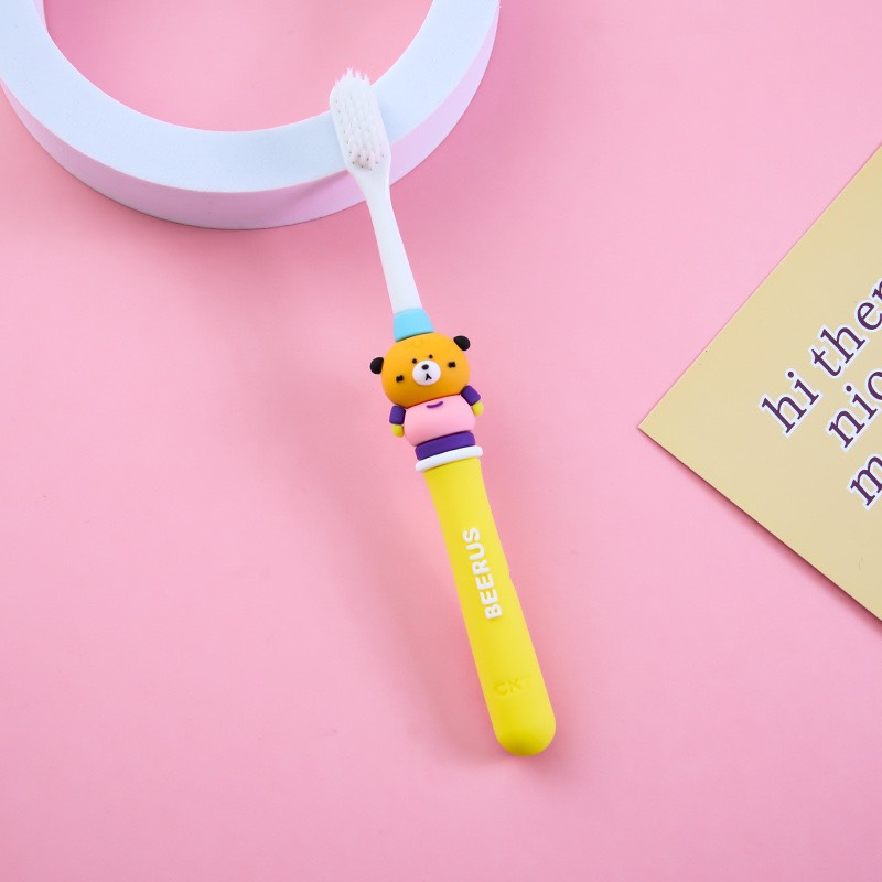 Bàn chải đánh răng lông mềm cho bé từ 6 đến 14 tuổi hình thú dễ thương nhiều màu sắc cho bé thích thú lông mềm êm ái