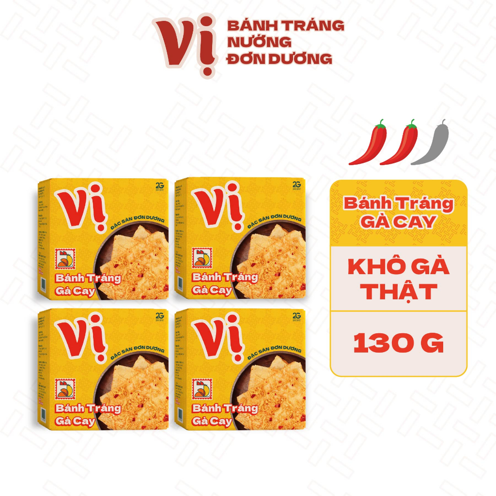 [Combo Tiết Kiệm] 4 Bánh Tráng Gà Cay Vị Túi - Đặc Sản Đơn Dương