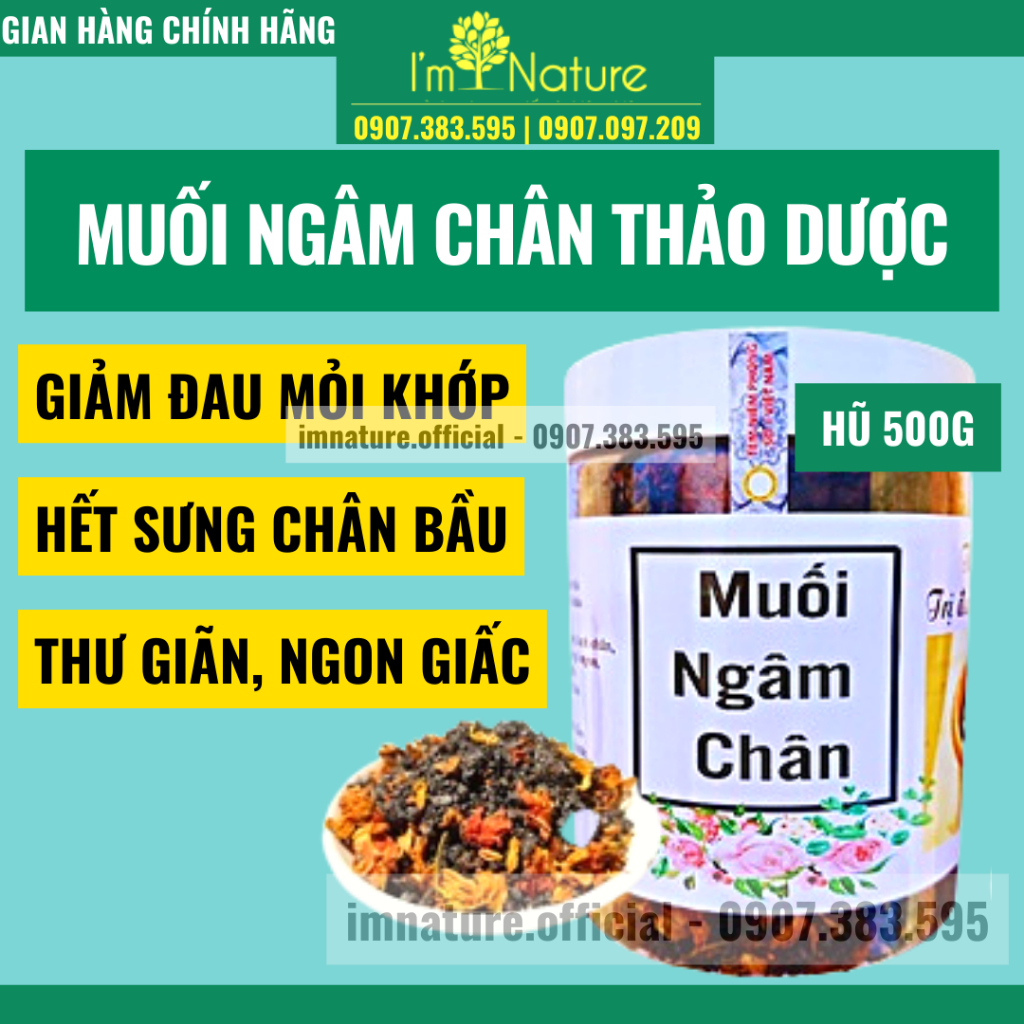 Muối Ngâm Chân Thảo Dược Giảm Nhức Mỏi Sưng Tê Chân Giúp Ngon Giấc 500g