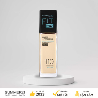 Kem nền kiềm dầu, che phủ cao maybelline fit me matte poreless foundation spf22 30ml