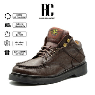 Giày bốt nam, giày bốt cổ lửng - boots dr.go brown - da mềm, bụi bặm, trẻ trung - brc042102
