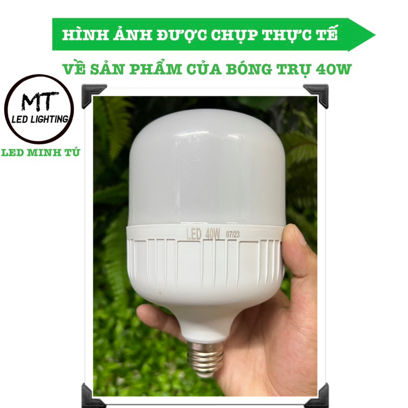 Bóng đèn LED trụ 40W ánh sáng TRẮNG siêu sáng